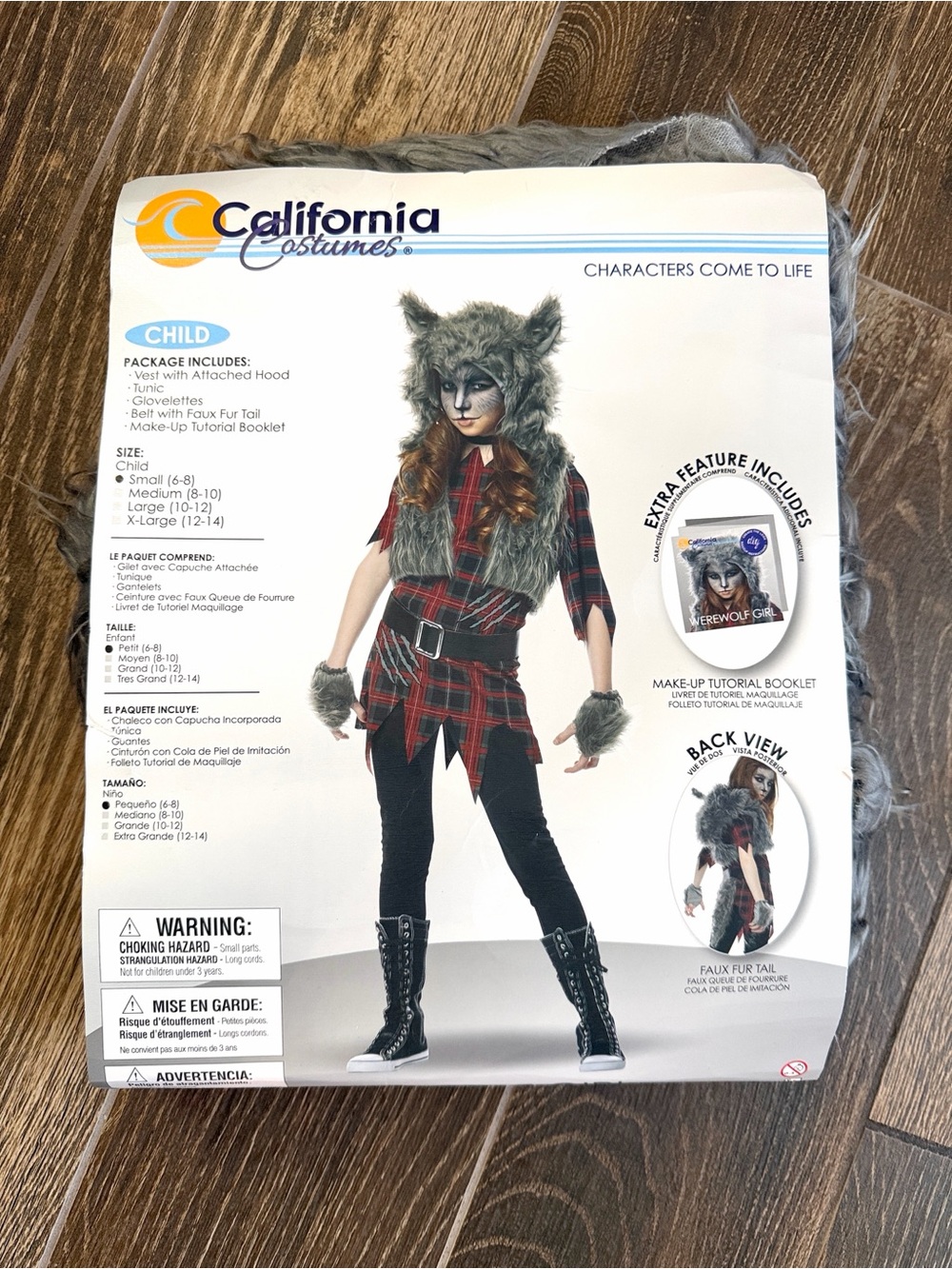 California Costumes Girls’ Werewolf Costume/Face Paint Halloween Bundle—Small - Picture 3 of 12